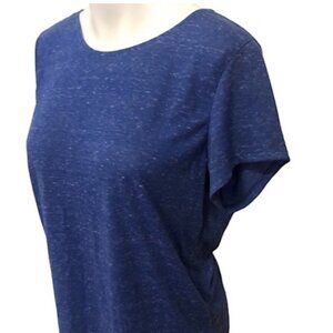 JOY LAB Open Back Pullover Short Sleeve Top Women's M Blue Twist